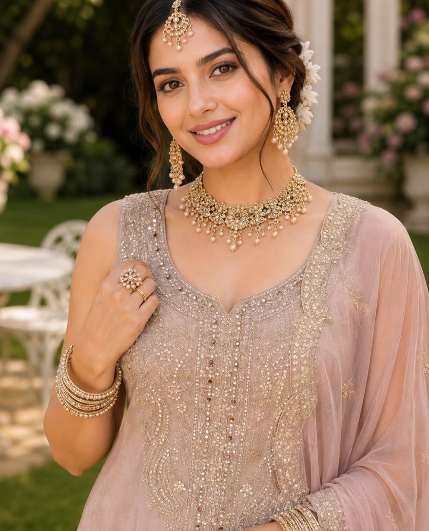 2170 - Beads, Diamond, Embroidered and Sequins Work Silk Readymade Salwar Suit In Pink Colour